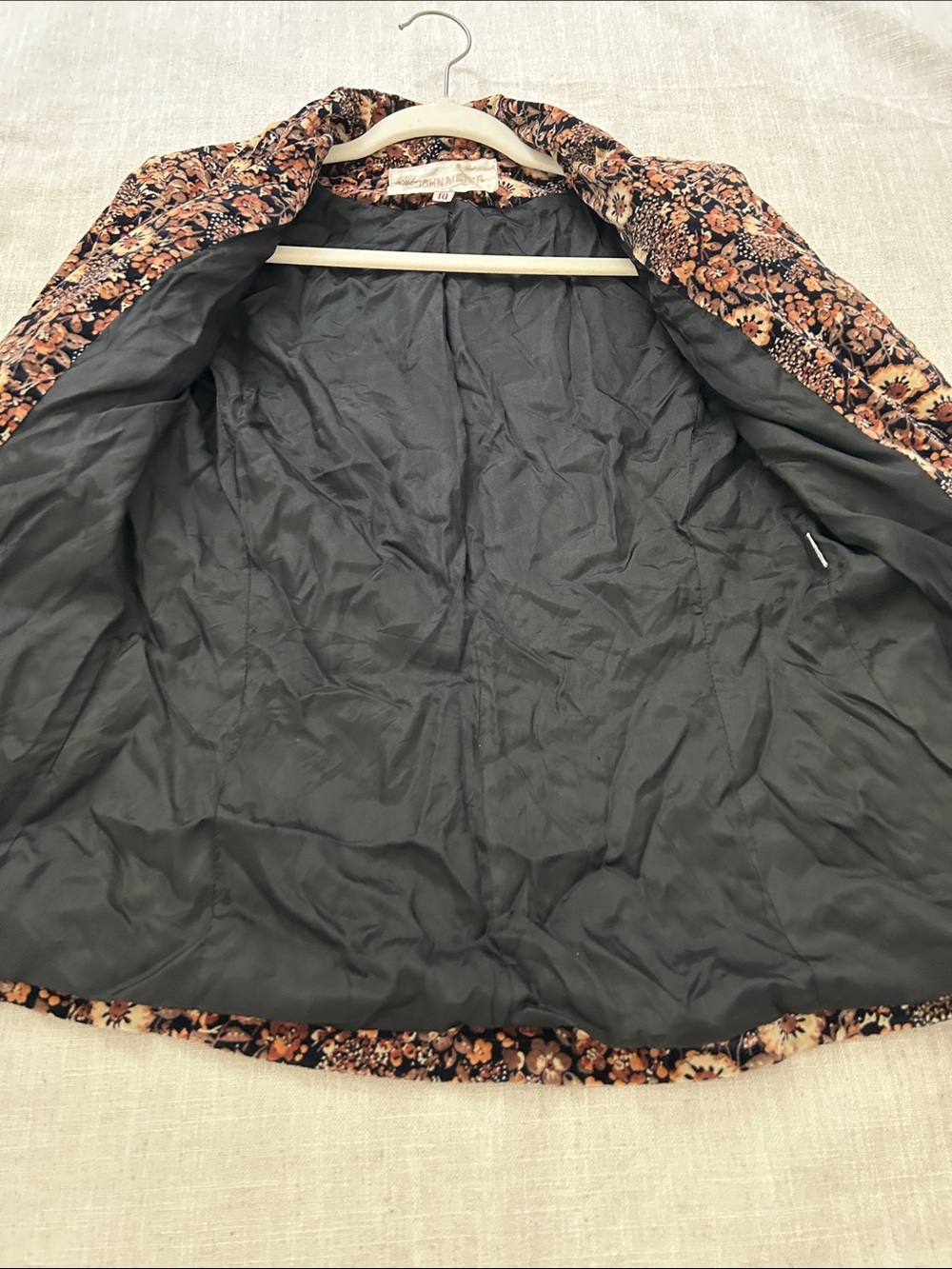 John Meyer Velvet Single-Button Blazer Tailored Fall Floral Bohemian Whimsigoth - Picture 13 of 14